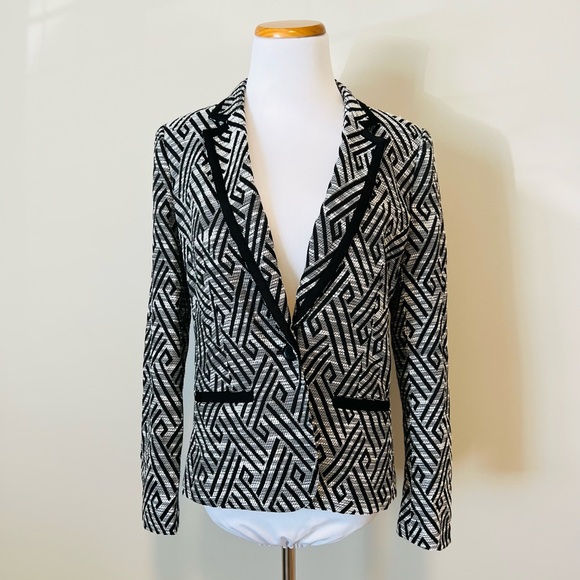 MARINA LUNA Modern Abstract Blazer Size 8 - Picture 4 of 6